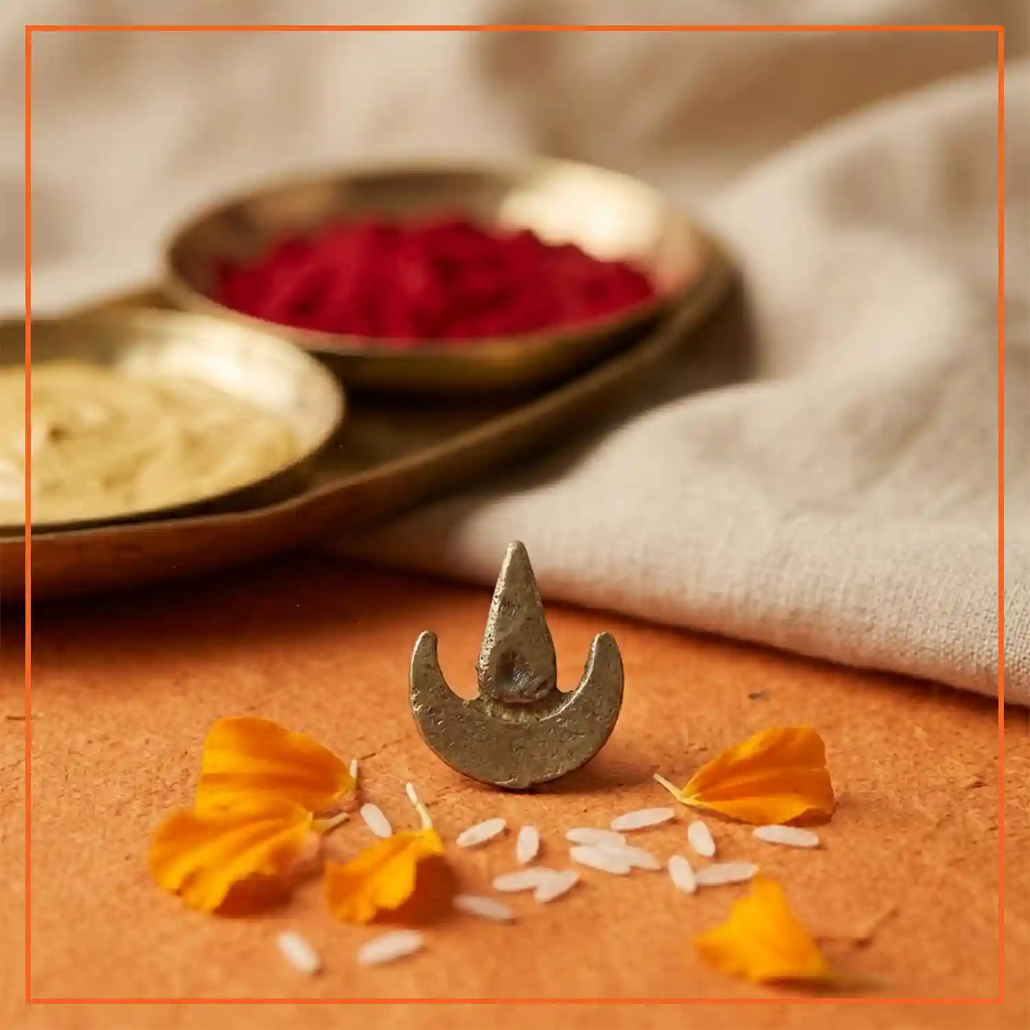 Solid Brass Trishul Tilak Stamp